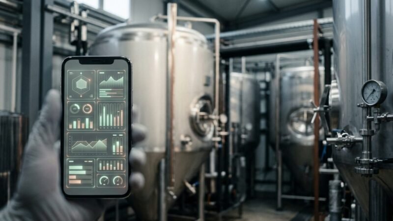 Mensaje de telefono con campos ordenados representando el registro de un cambio de etapa en produccion artesanal